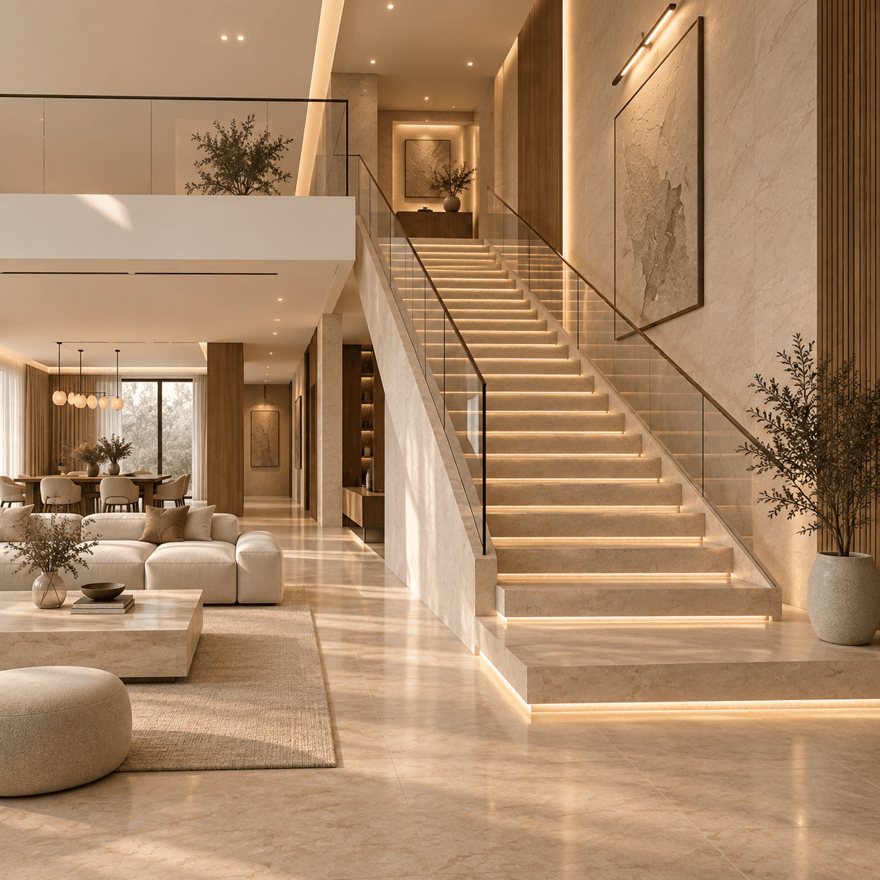 Refined natural stone architectural detail